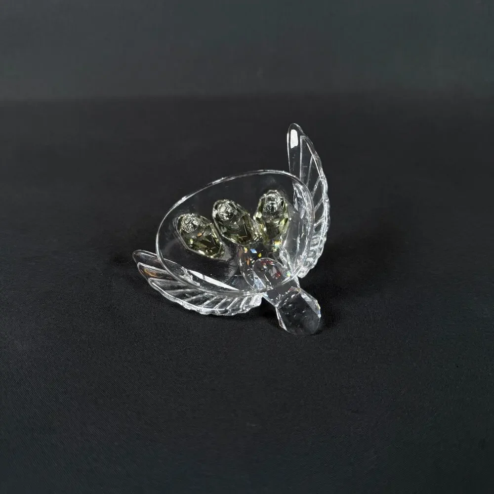 Vintage SWAROVSKI SWAN FAMILY Crystal glass figurine 2.5